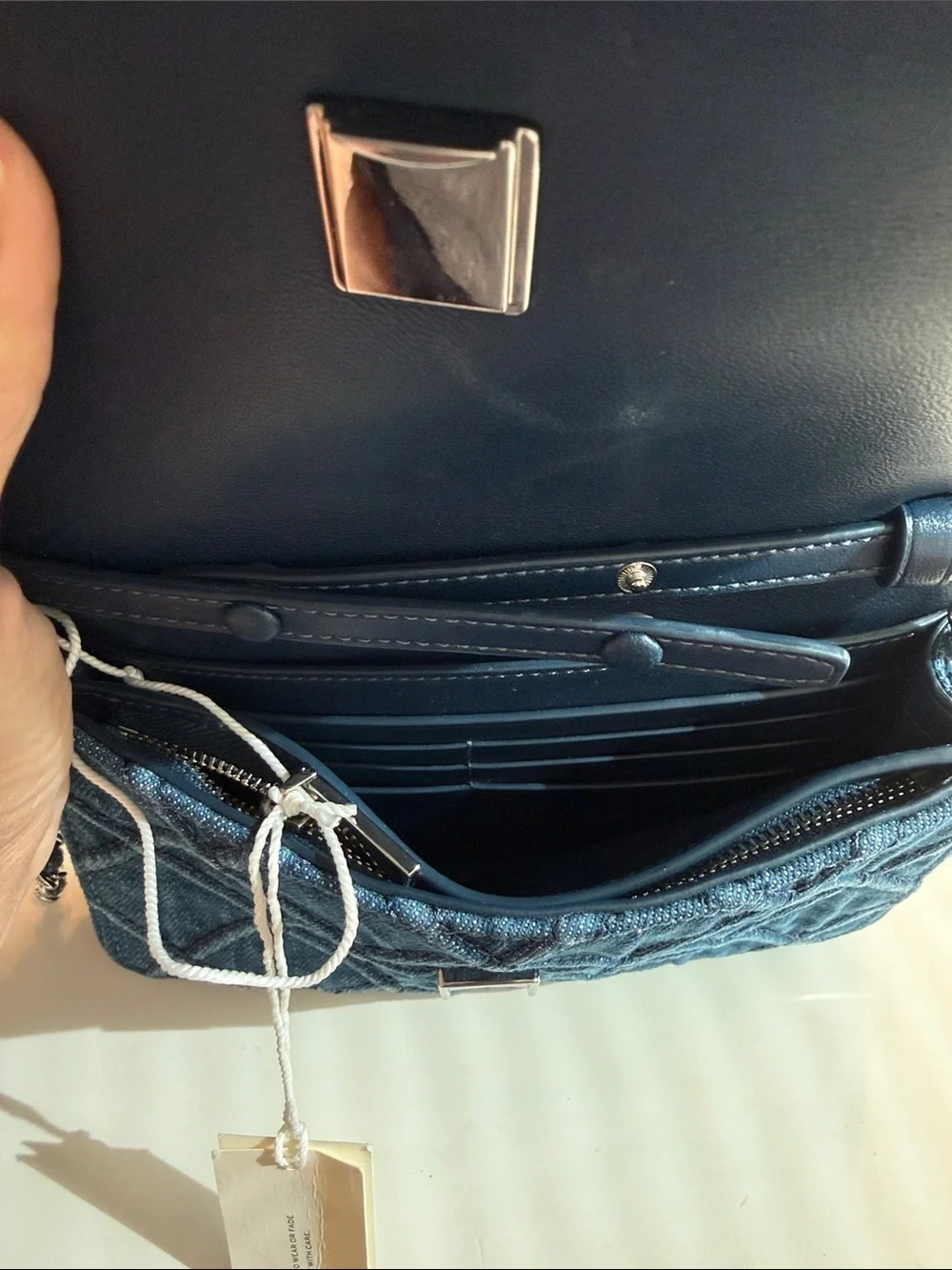 Tory Burch Quilted Denim Chain Crossbody - Blue